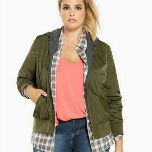 torrid Jackets & Blazers - Torrid: Olive Green Bomber Jacket
